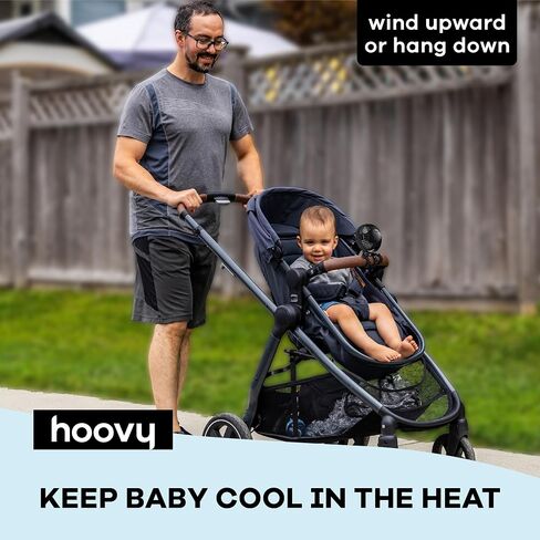 Hoovy Stroller Fan with Flexible Tripod Legs – Portable Rechargeable Baby Fan, 360° Rotating Clip-On Fan for Stroller, Car Seat & Crib, 3-Speed Adjustable Cooling – Black in Kuwait