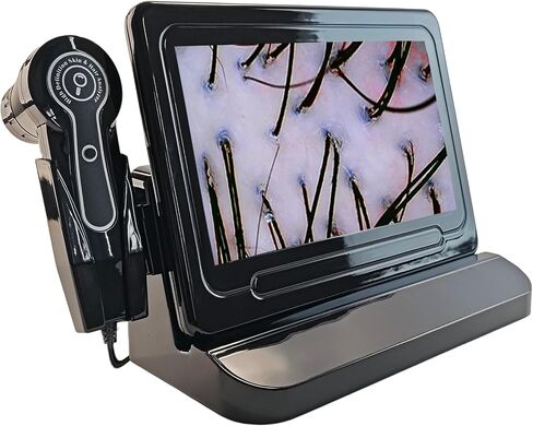 Scalp and Hair Follicle Analyzer, 11-Inch HD Display Digital Microscope Camera with 50X & 200X Dual Lenses, Skin and Hair Condition Magnifier for Salon Professionals and Home Use in Kuwait