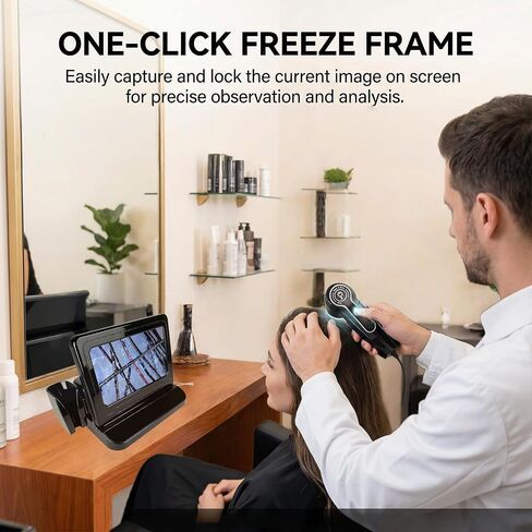 Scalp and Hair Follicle Analyzer, 11-Inch HD Display Digital Microscope Camera with 50X & 200X Dual Lenses, Skin and Hair Condition Magnifier for Salon Professionals and Home Use in Kuwait