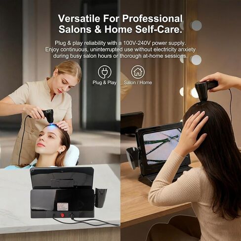Scalp and Hair Follicle Analyzer, 11-Inch HD Display Digital Microscope Camera with 50X & 200X Dual Lenses, Skin and Hair Condition Magnifier for Salon Professionals and Home Use in Kuwait