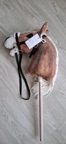 Set Hobby Horse Haflinger A3 with Bridle and Violet Halter - Realistic Hobbyhorse Toy for Older Kids in Kuwait