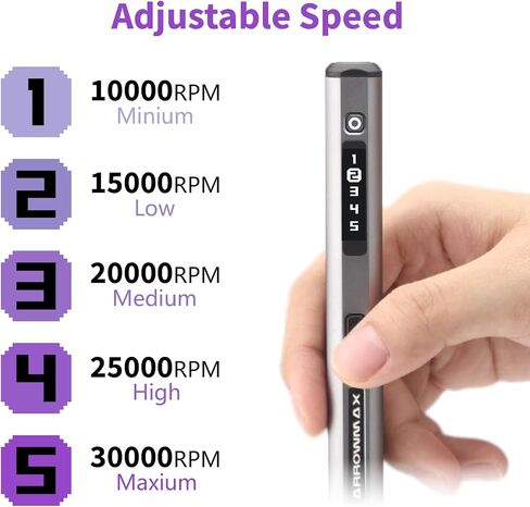 AM ARROWMAX Mini Cordless Rotary Tool Kit, 5 Speed, 30000 RPM, 42 Accessories with Aluminum Case, Engraving Pen, for 3D Printer Sanding, Polishing, Drilling, Carving, DIY Crafts, Type-C Charging Port in Kuwait