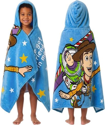 Disney Toy Story Towel, Woody and Buzz Lightyear Boys Towel, Hooded Kids Towels, One Size in Kuwait