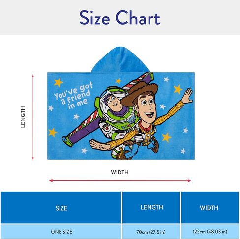 Disney Toy Story Towel, Woody and Buzz Lightyear Boys Towel, Hooded Kids Towels, One Size in Kuwait