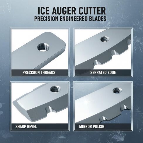 2 Pcs Ice Auger Cutter, Hand Auger Replacement Blades, 1.4 in / 3.6 cm Hole Spacing, for Winter Outdoor Ice Fishing and Manual Drill Use, Accessories Compatible with Strike Master in Kuwait