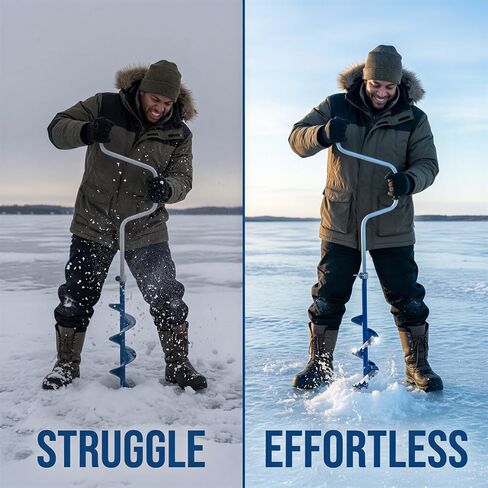 2 Pcs Ice Auger Cutter, Hand Auger Replacement Blades, 1.4 in / 3.6 cm Hole Spacing, for Winter Outdoor Ice Fishing and Manual Drill Use, Accessories Compatible with Strike Master in Kuwait