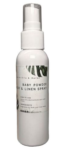 Baby Powder Body and Linen Spray - Fresh Clean Scent, Potent Fragrance,Hand Blended, 2 sizes (4oz/2oz) (4 oz) in Kuwait