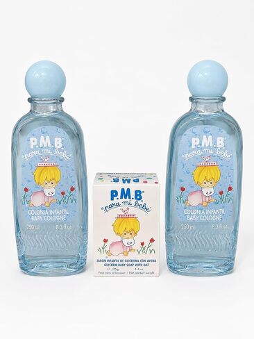 P.M.B. Para Mi Bebé Baby Cologne 8.3 fl.oz, 2 Pack with Glycerin Baby Soap with Oat, 4.4 oz in Kuwait