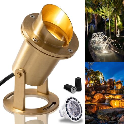 Waterproof Underwater Light 113 (2 Pack) Solid Brass 7W MR16 LED Bulb Pond Submersible Waterfall Pool Fountain Light for Beautiful Bright Long Lasting Home Garden Patio Pool in Kuwait