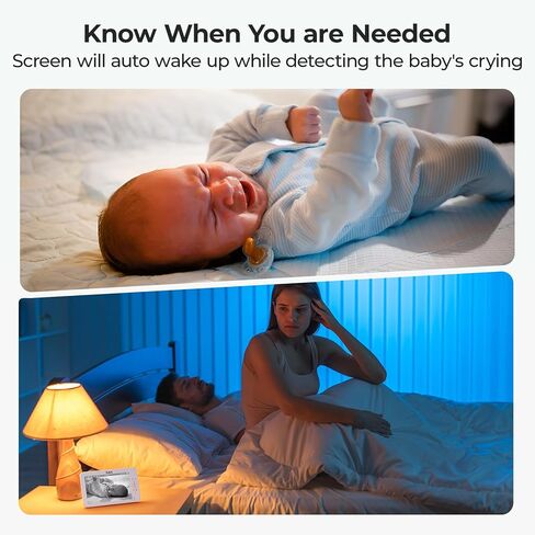 Baby Monitor with Camera and Audio - 7" Split Screen, 5000mAh Battery (100H in VOX), 1080P PTZ Baby Camera Monitor with Flexible Mount, No WiFi Baby Monitor, Secure 2.4GHz FHSS in Kuwait