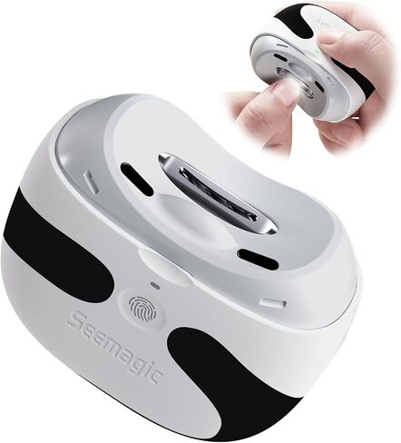 Electric Nail Clipper Trimmer for Fingernails, Seemagic 3 in 1 Rechargeable Automatic Nail Clippers Adults Seniors Kids with LED Light & 2 Speeds - Safe for Kids & Toddlers, Panda in Kuwait