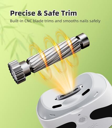 Electric Nail Clipper Trimmer for Fingernails, Seemagic 3 in 1 Rechargeable Automatic Nail Clippers Adults Seniors Kids with LED Light & 2 Speeds - Safe for Kids & Toddlers, Panda in Kuwait