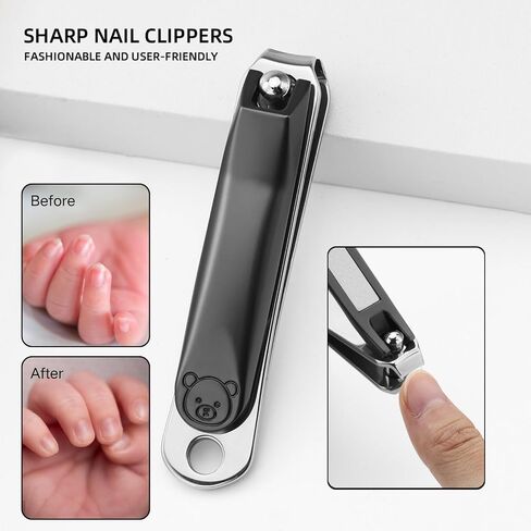 Baby Nail Clippers and File Set - Stainless Steel Kids Nail Trimmer with Nano Glass Nail File for Newborn Infant Kids,Toddler, Small Jaw Safe Rounded Tips Baby Nail Care Kit in Kuwait