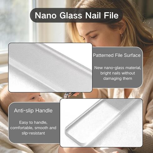 Baby Nail Clippers and File Set - Stainless Steel Kids Nail Trimmer with Nano Glass Nail File for Newborn Infant Kids,Toddler, Small Jaw Safe Rounded Tips Baby Nail Care Kit in Kuwait