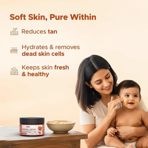 Baby Organo Babyorgano Natural Ubtan For Skin Tan Removal L Bath Powder For Kids And Women L Soft Glowing Skin With Green Gram L Sandalwood And Turmeric L 100% Ayurvedic Fdca Approved - 100 g in Kuwait