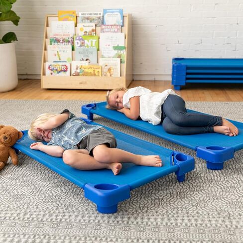 ECR4Kids Stackable Kiddie Cot Fabric, Toddler, Replacement Parts, Replacement Parts, Blue, 6-Pack in Kuwait