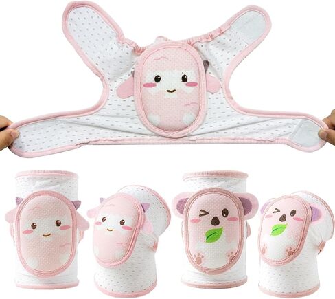 2Pairs Baby Knee Pads for Crawling Anti-Slip Adjustable Protectors for Toddlers.Elbow Pads Infant Knee Cover for Kids Unisex in Kuwait