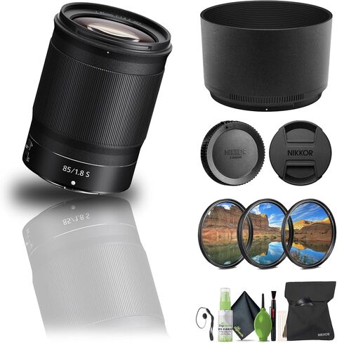 NIKKOR Z 85mm f/1.8 S Telephoto Lens for Nikon Z Cameras (20090) + Filter Kit + Cap Keeper + Cleaning Kit in Kuwait