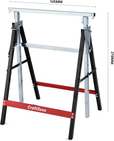 Folding Saw Horses 2 Pack 880lbs Total Capacity Adjustable Height with Non-Slip Feet Portable Work Support for Woodworking and Construction in Kuwait
