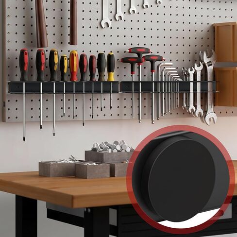 Heavy Duty Magnetic Metal Tool Holder - 18 Holes Screwdriver Organizer for Garage Workshop Sheds Homes Bench & Pegboard, Fits Pliers and Hand Tools Small Tools in Kuwait
