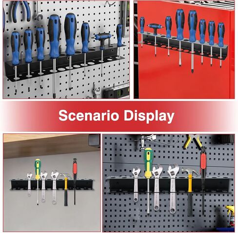 Heavy Duty Magnetic Metal Tool Holder - 18 Holes Screwdriver Organizer for Garage Workshop Sheds Homes Bench & Pegboard, Fits Pliers and Hand Tools Small Tools in Kuwait