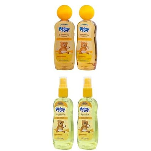 Bundle of Ricitos de Oro, Baby Shampoo Cleansing and Lightening Baby Shampoo with Chamomile 2 Bottles + RICITOS DE ORO LOC. ACLARANTE 125 Ml, 2 PACK in Kuwait