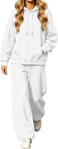 Athleisure Sets Women Hooded Curved Leg Set | Hooded Long Sleeve Top Curved Leg Pants Set,Athleisure Lounge Outfits in Kuwait