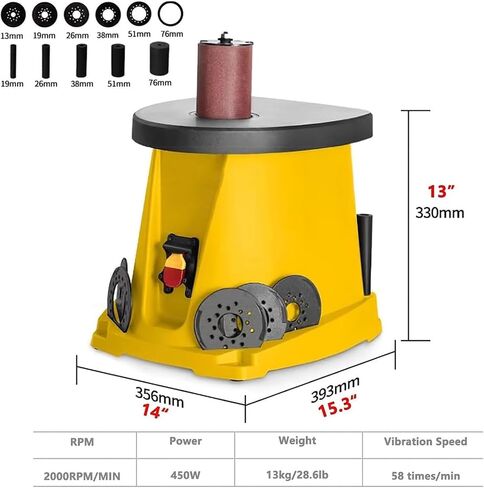 Electric Oscillating Spindle Sander, Column Sander with 3 Sets of Sandpaper,for Wood, Metal, Furniture, Plastic in Kuwait