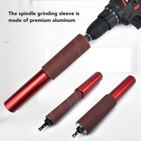 Eujgoov Spindle Sander Adapter Kit Premium Aluminum Alloy Mandrel Tool Converts Power Drill into Versatile Sanding Machine for Wood Metal Polishing Grinding Contouring Resurfacing Tasks in Kuwait