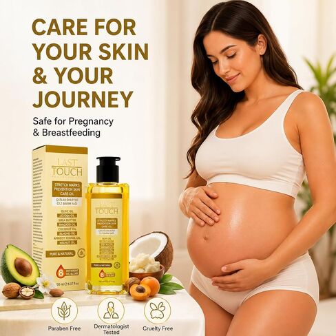Stretch Mark Body Oil for Pregnancy & Scars – Deep Moisturizing Natural Oil for Belly, Skin Repair & Elasticity – Safe for Pregnancy & Breastfeeding - Romantic & Relaxing - Paraben-Free - 5.07 Fl Oz in Kuwait