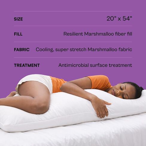 Marshmalloo Body Pillow, Neck & Shoulder Support, Cooling, Side Sleeper | Great for Pregnant Women, Adjustable Comfort with Cooling Technology for Longer, Pain Free Sleep in Kuwait