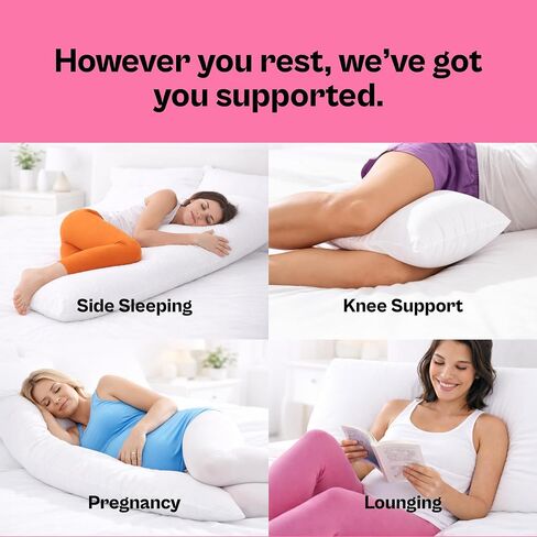 Marshmalloo Body Pillow, Neck & Shoulder Support, Cooling, Side Sleeper | Great for Pregnant Women, Adjustable Comfort with Cooling Technology for Longer, Pain Free Sleep in Kuwait