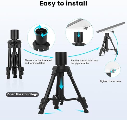 Datop Starlink Mini Tripod Mount with Pipe for Starlink Mini Case Ultra-Light Portable Storage for Starlink Mini Accessories,Portable for Outdoor Travel,Camping and RVing in Kuwait
