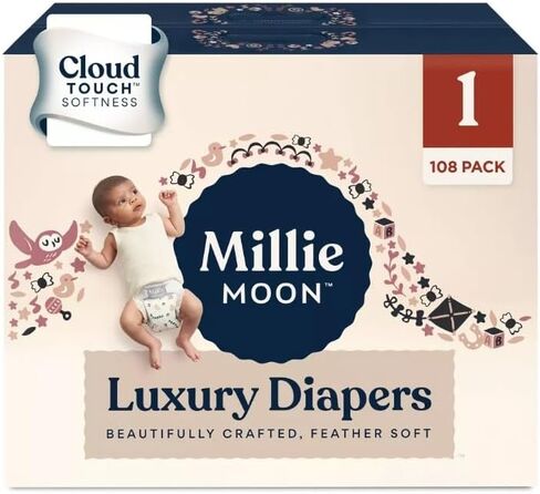 Millie Moon Luxury Diapers Size 1 with 108 Count in Kuwait