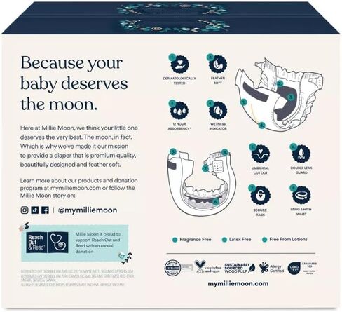 Millie Moon Luxury Diapers Size 1 with 108 Count in Kuwait