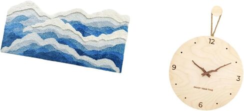 Rug and Minimalist Nordic Wall Clock for Modern Home Decor Gift Non Slip Carpet Nursery Playroom Bedroom Office Entrance in Kuwait