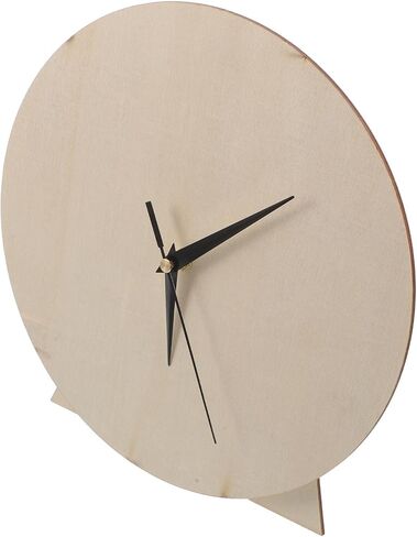 MERRYHAPY DIY Assembly, Natural Nursery Material Wood, Blank Wooden Clock Dial Plate Creativity Easy Classroom Wall Decor in Kuwait