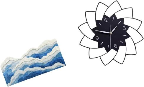Rug and Flower Shaped Acrylic Wall Clock for Home Decor Gift Non Slip Carpet Nursery Kitchen Entrance Bedroom Playroom Kids Quiet Indoor Simple in Kuwait