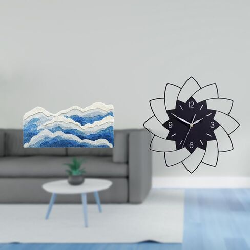 Rug and Flower Shaped Acrylic Wall Clock for Home Decor Gift Non Slip Carpet Nursery Kitchen Entrance Bedroom Playroom Kids Quiet Indoor Simple in Kuwait