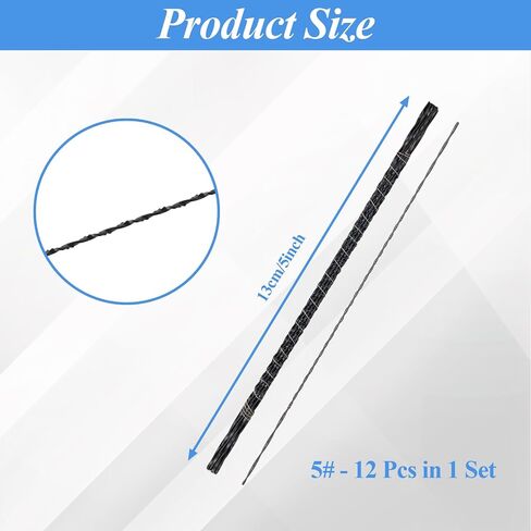 12 Pcs Spiral Scroll Saw Blades #5, 5 inch Plain End Metal Blades for Wood Cutting, Curved Saw Blades for Jewelry Wood Metal Plastic Cutting Sawing Carve in Kuwait