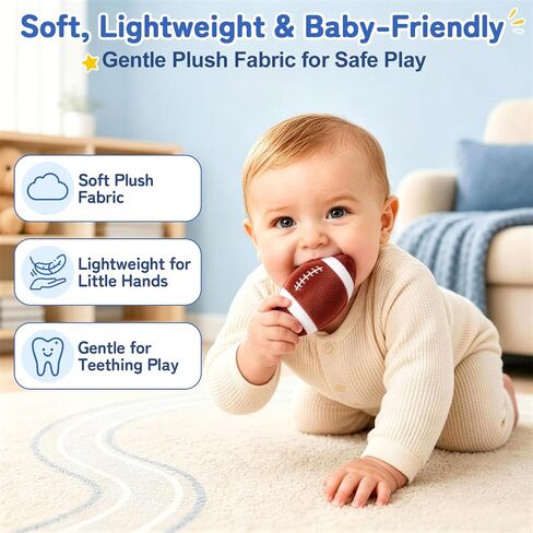 My First Sports Bag Plush, Baby Sports Toys Set with 5 Sensory Balls (Crinkle, Rattle, Squeaky Sounds), Soft Infant Toys 6-12 Months, 1st Birthday Gift for Boys Girls 1 Year Old in Kuwait