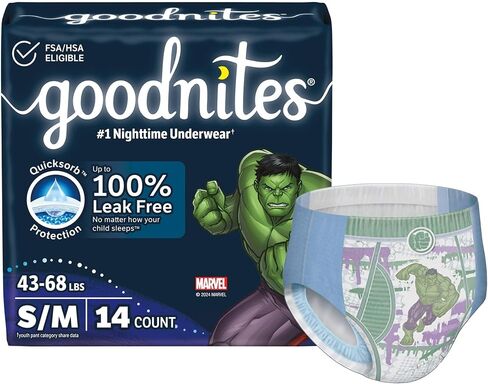GoodNites Youth Youth Absorbent Underwear Small/Medium 43 to 68 lbs. 41313, 56 Ct in Kuwait