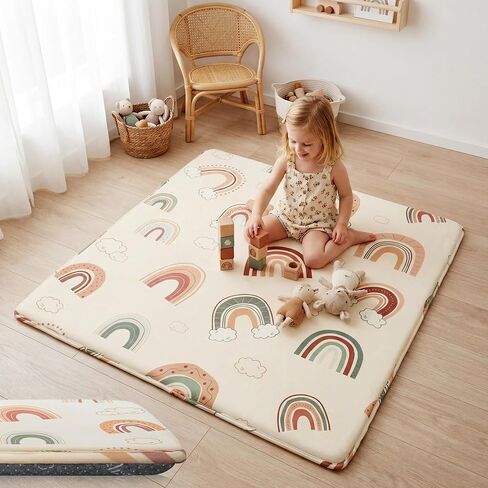1.5" Thick Baby Play Mat 50x50 Memory Foam Crawling Mat, Dinosaurs | Ultra Soft, Water-Repellent, Skin-Friendly for Baby, Padded Cushioned, Non-Slip Plush Playmat for Nursery Playroom Classroom in Kuwait