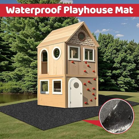71 Inches x 55 Inches Large Outdoor Playhouse Mat Waterproof Play Mat with Non Slip Bottom and Soft Felt Top Foldable for Indoor Outdoor Use Picnics Exercise and Playtime in Kuwait