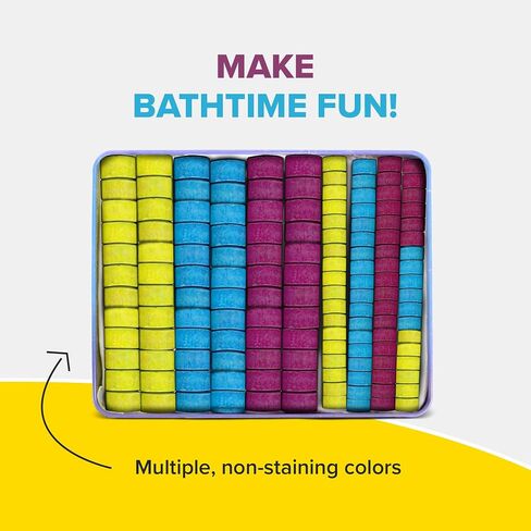 Kid Made Modern Bath Color Tablets for Kids - 150 Counts Non Toxic Bath Drops for Toddlers - Blue, Yellow, Pink, and Purple Bathtub Color Fizzies Tablets - Fun & Mini Bath Bombs (150 Count - Ages 3+) in Kuwait
