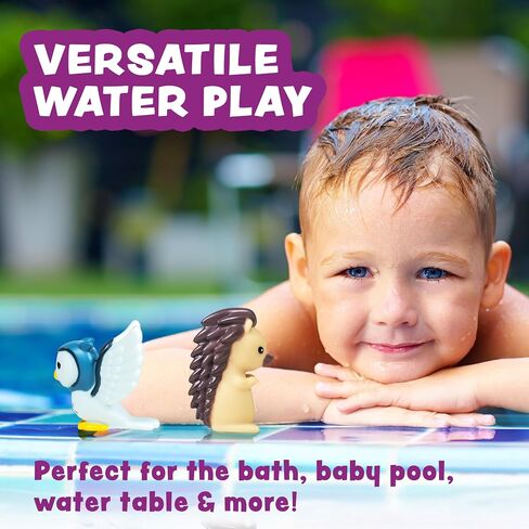 Tub Works® Woodland Animals Watertight Baby Bath Toys, 6 Pack | Sealed, No Hole Bath Toys Design Keeps Moisture Out | Soft, Squeezable & Float on Water | Easy-Grip Toddler Bath Toy Set for Kids Bath in Kuwait