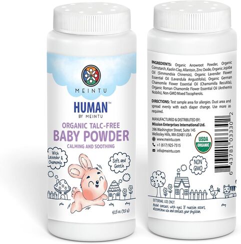 Organic Baby Powder Talc Free- Calming and Soothing Cornstarch Baby Powder with Lavender and Chamomile- Skin Nourishing Powder for Newborn- Non GMO Lavender Scent- 4.25 Oz in Kuwait