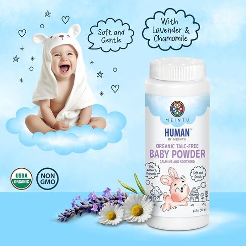 Organic Baby Powder Talc Free- Calming and Soothing Cornstarch Baby Powder with Lavender and Chamomile- Skin Nourishing Powder for Newborn- Non GMO Lavender Scent- 4.25 Oz in Kuwait
