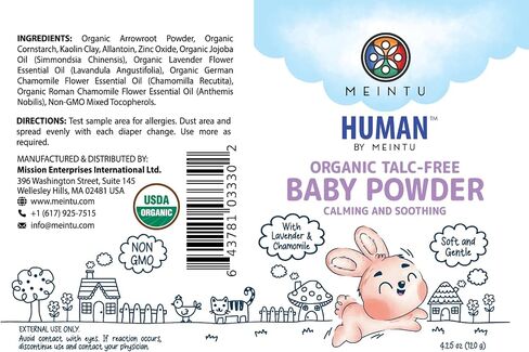 Organic Baby Powder Talc Free- Calming and Soothing Cornstarch Baby Powder with Lavender and Chamomile- Skin Nourishing Powder for Newborn- Non GMO Lavender Scent- 4.25 Oz in Kuwait