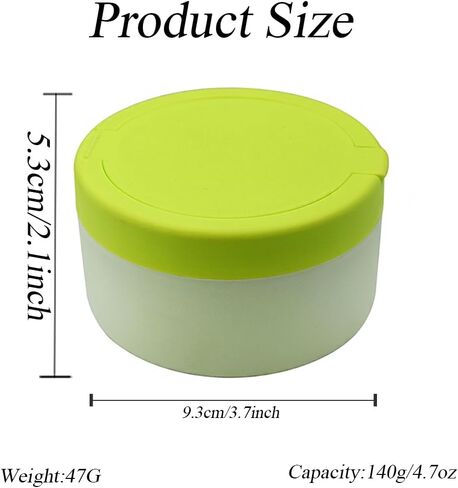 White Plastic Empty Baby Powder Puff Case with Green Sifter Lid Refillable After-Bath Talcum Powder Jar Dispenser Portable Beauty Baby Skin Care Container for Home and Travel in Kuwait